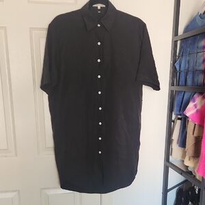 Emerson Fry Black Button Down Midi Dress XS